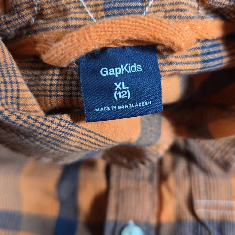 Gap Kids Boys Orange Size XL 12 Long Sleeve‎ Shirt Cotton